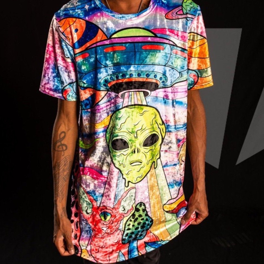 Electrothreads alien shimmer tall tee crushed velvet